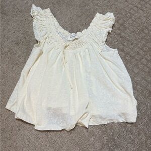 Bohme Cream Ruffle Blouse